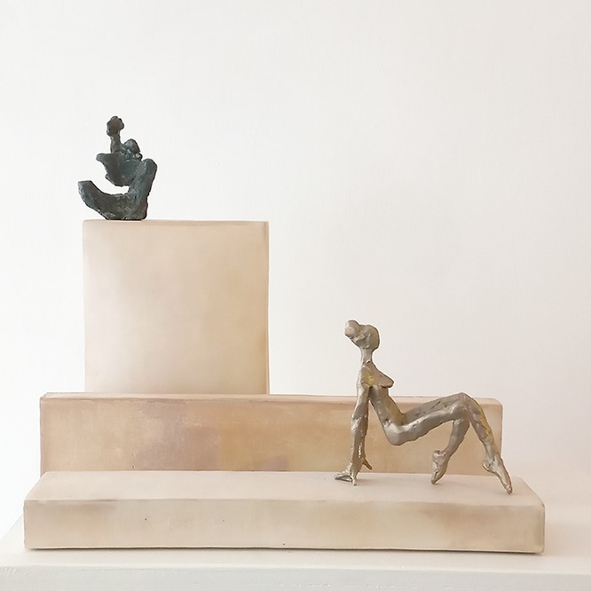 Er und Aleksandra, Bronze, Höhe 7,5cm und 10cm